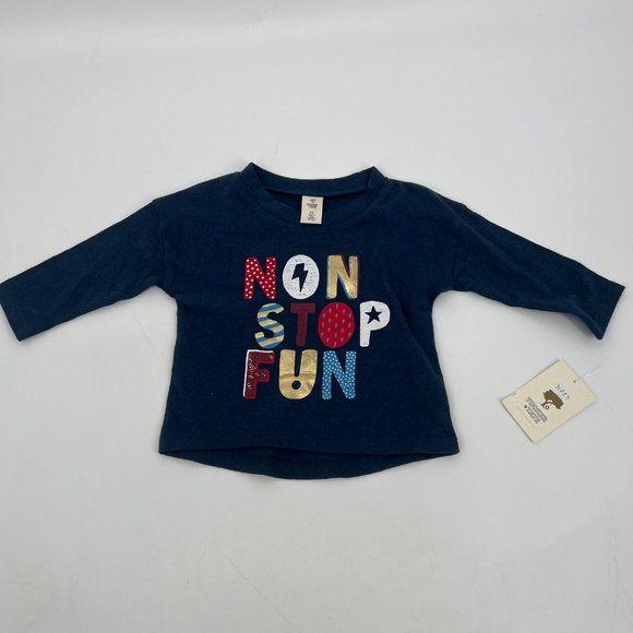 Tucker + Tate Babies' Long Sleeve Graphic Tee In Navy Denim Non Stop Fun 6M NWT - Picture 2 of 6
